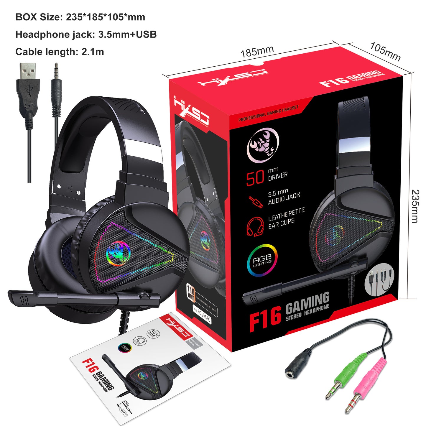 RGB Luminous ABS Headset